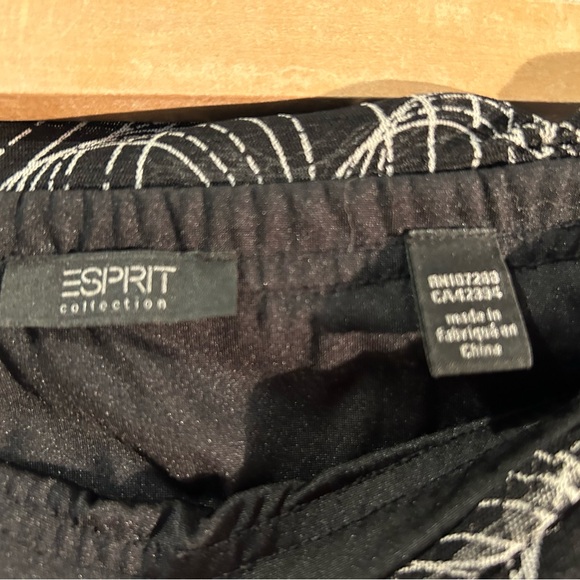 Esprit A-Line Black and White Circle Pattern Fully Lined Crepe Skirt Size L - Picture 5 of 6